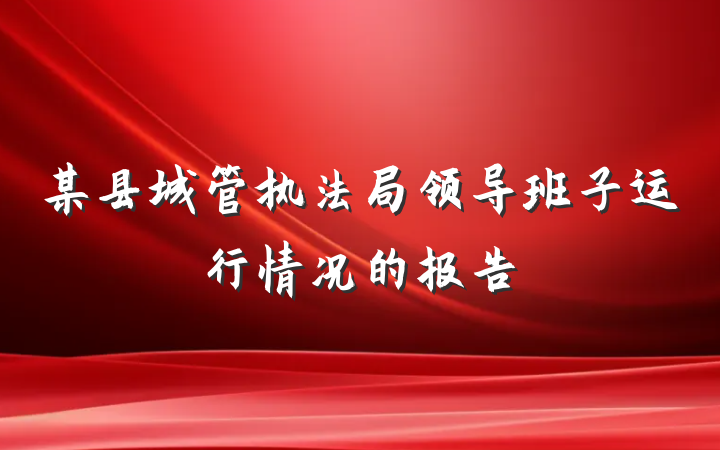 某县城管执法局领导班子运行情况的报告