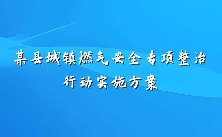 某县城镇燃气安全专项整治行动实施方案