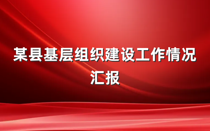 某县基层组织建设工作情况汇报