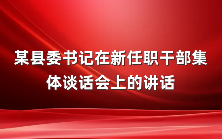 某县委书记在新任职干部集体谈话会上的讲话