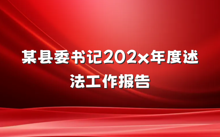 某县委书记202x年度述法工作报告