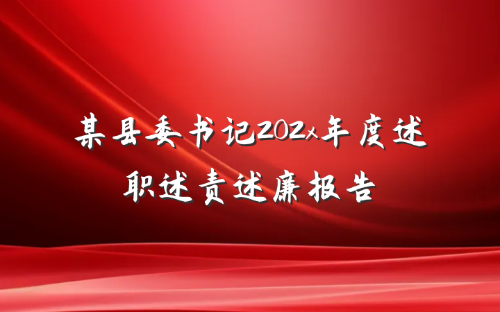 某县委书记202x年度述职述责述廉报告