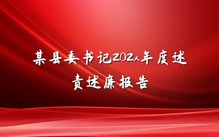 某县委书记202x年度述责述廉报告