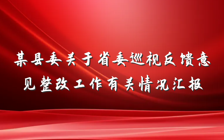 某县委关于省委巡视反馈意见整改工作有关情况汇报