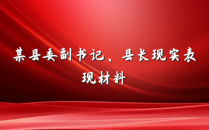 某县委副书记、县长现实表现材料