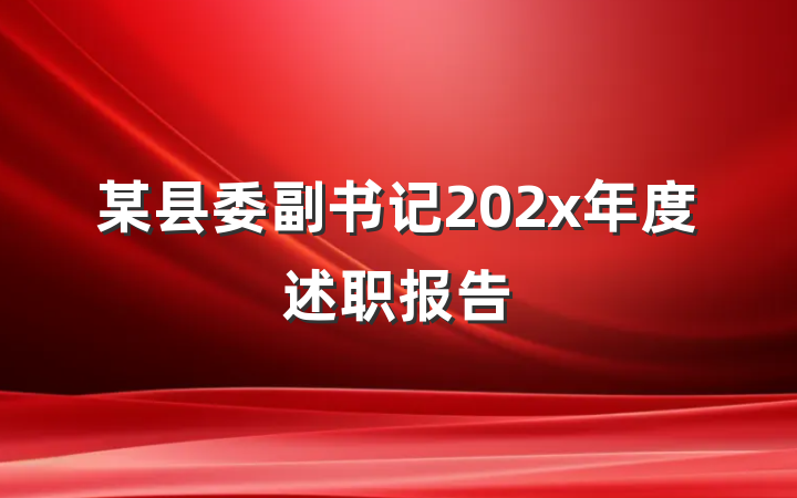 某县委副书记202x年度述职报告