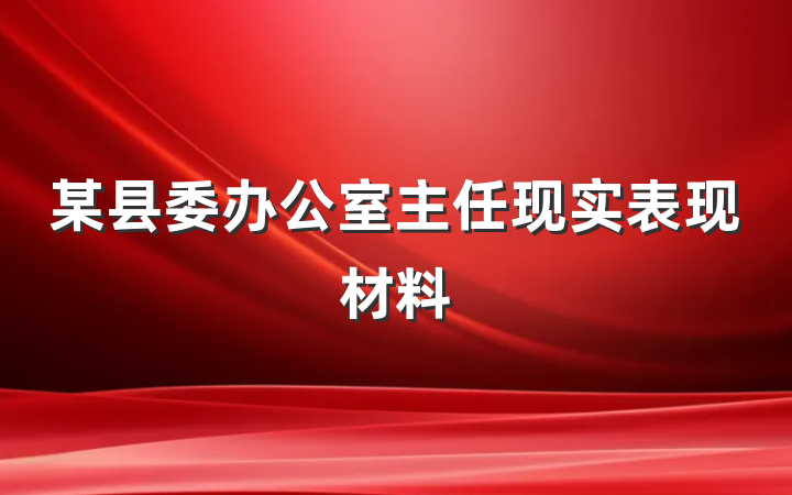 某县委办公室主任现实表现材料