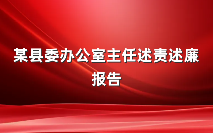 某县委办公室主任述责述廉报告