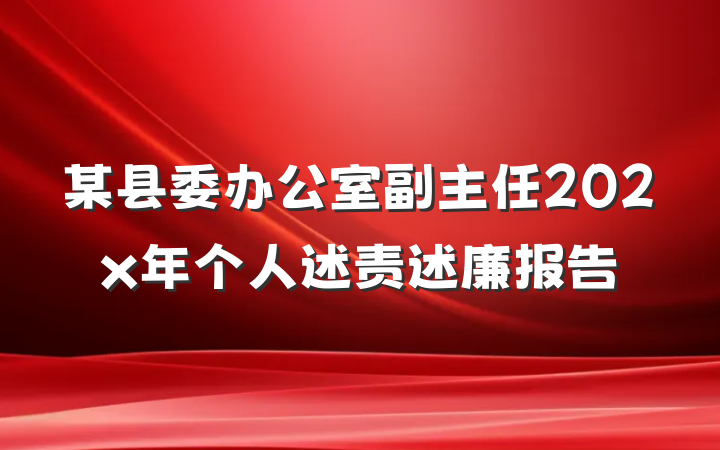某县委办公室副主任202x年个人述责述廉报告