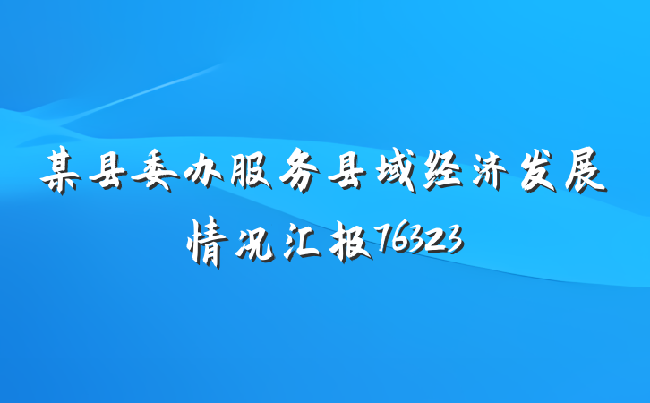 某县委办服务县域经济发展情况汇报76323