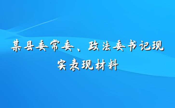 某县委常委、政法委书记现实表现材料