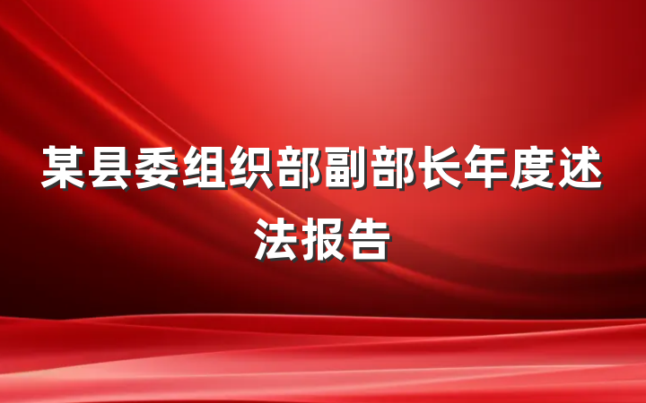 某县委组织部副部长年度述法报告