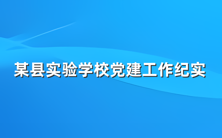 某县实验学校党建工作纪实