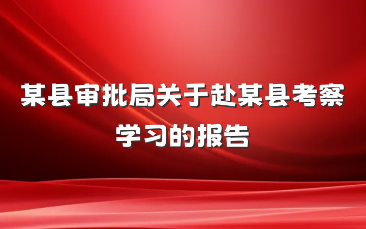 某县审批局关于赴某县考察学习的报告