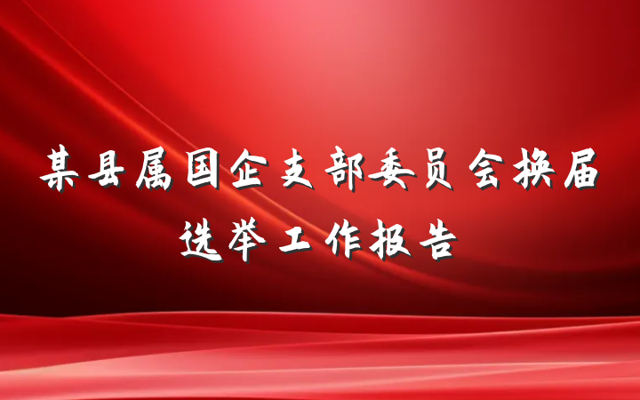 某县属国企支部委员会换届选举工作报告