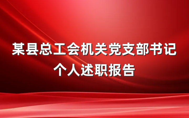 某县总工会机关党支部书记个人述职报告