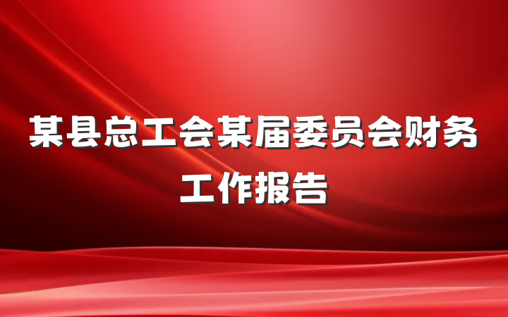 某县总工会某届委员会财务工作报告