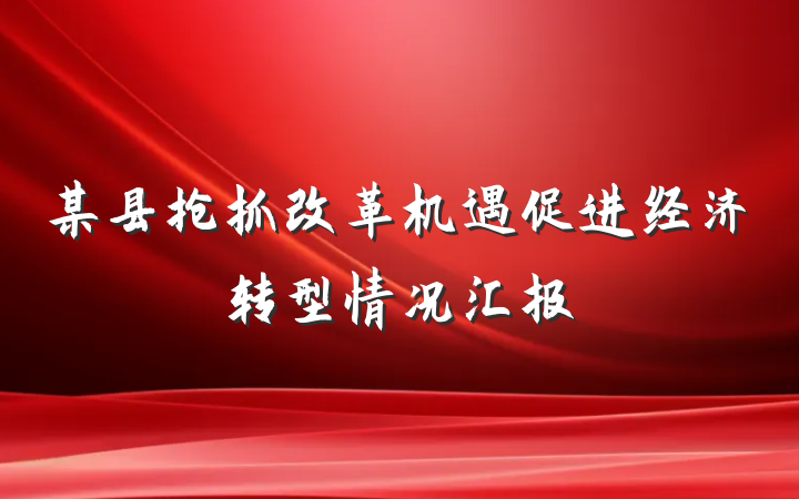 某县抢抓改革机遇促进经济转型情况汇报