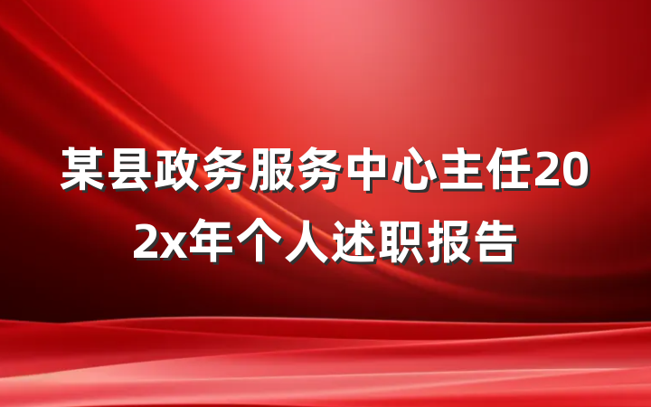 某县政务服务中心主任202x年个人述职报告