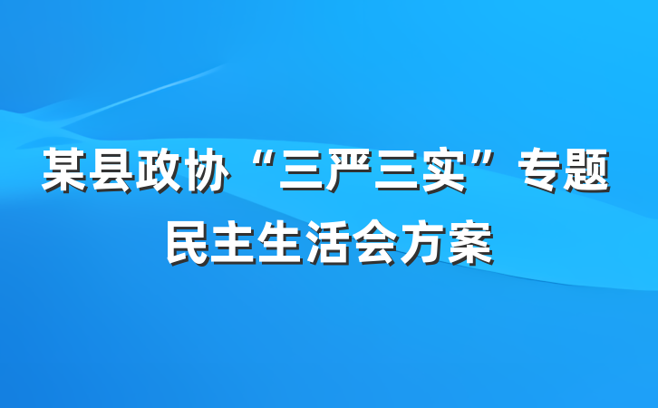 某县政协“三严三实”专题民主生活会方案