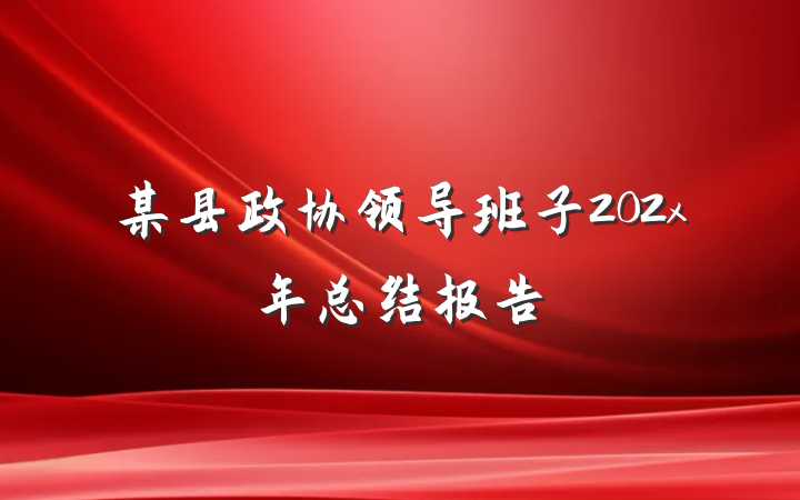 某县政协领导班子202x年总结报告