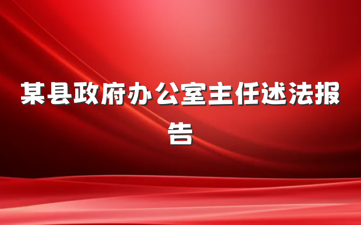 某县政府办公室主任述法报告