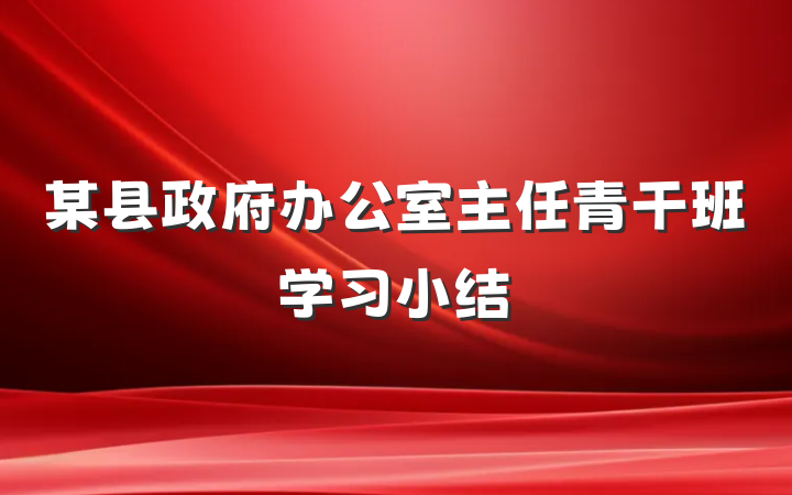 某县政府办公室主任青干班学习小结