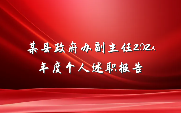 某县政府办副主任202x年度个人述职报告