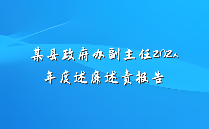 某县政府办副主任202x年度述廉述责报告