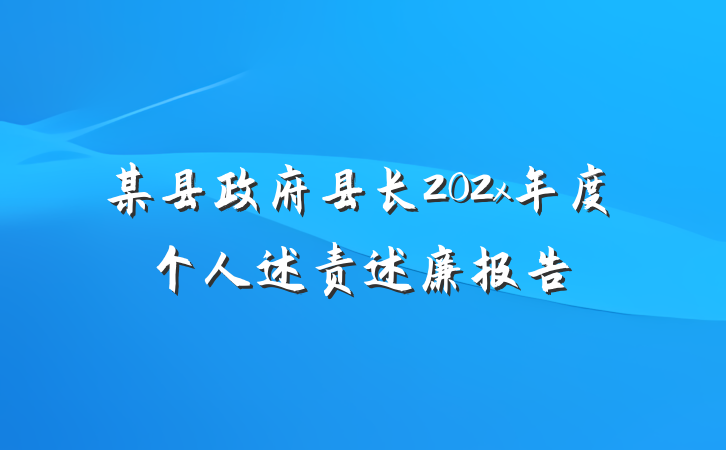 某县政府县长202x年度个人述责述廉报告