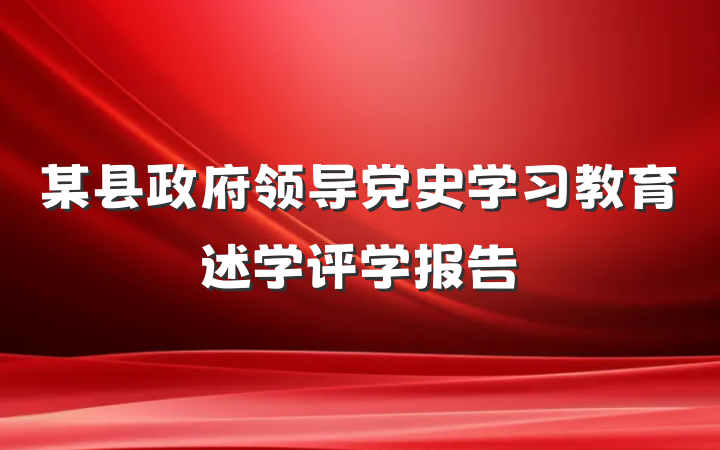 某县政府领导党史学习教育述学评学报告