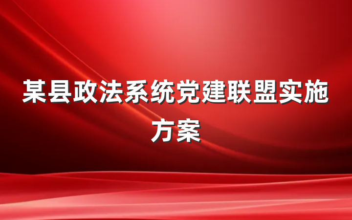 某县政法系统党建联盟实施方案