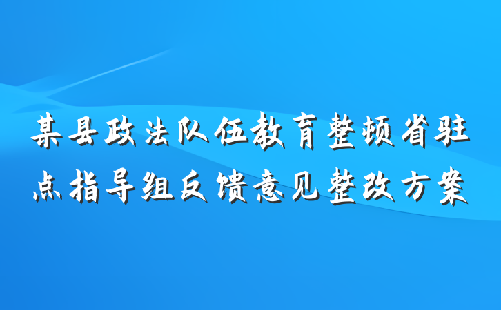 某县政法队伍教育整顿省驻点指导组反馈意见整改方案