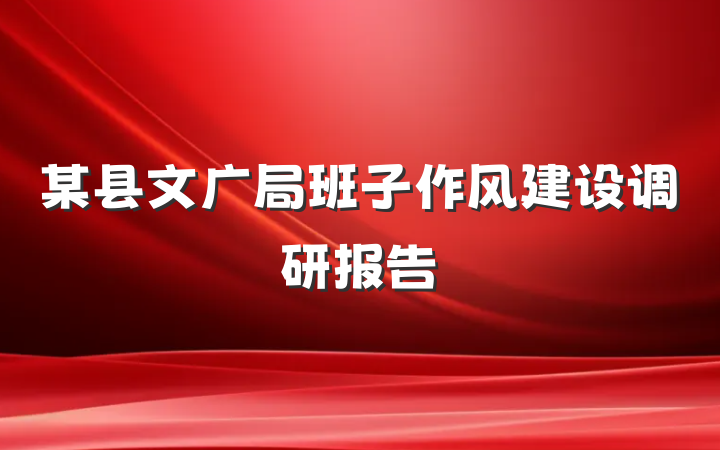 某县文广局班子作风建设调研报告