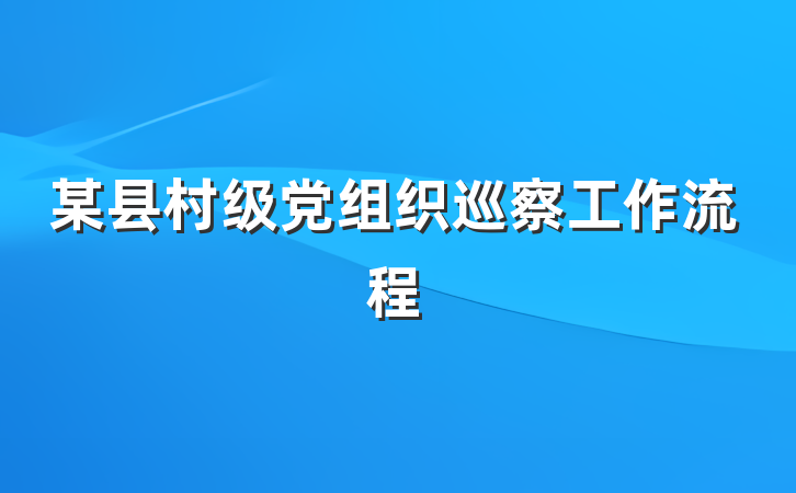 某县村级党组织巡察工作流程