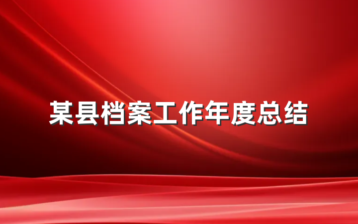 某县档案工作年度总结