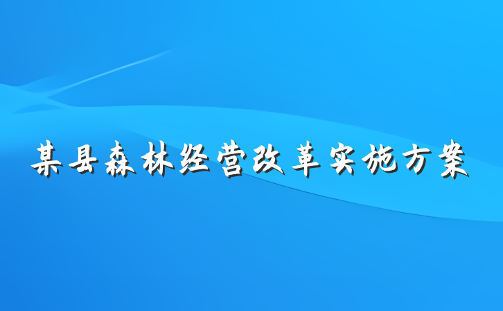 某县森林经营改革实施方案
