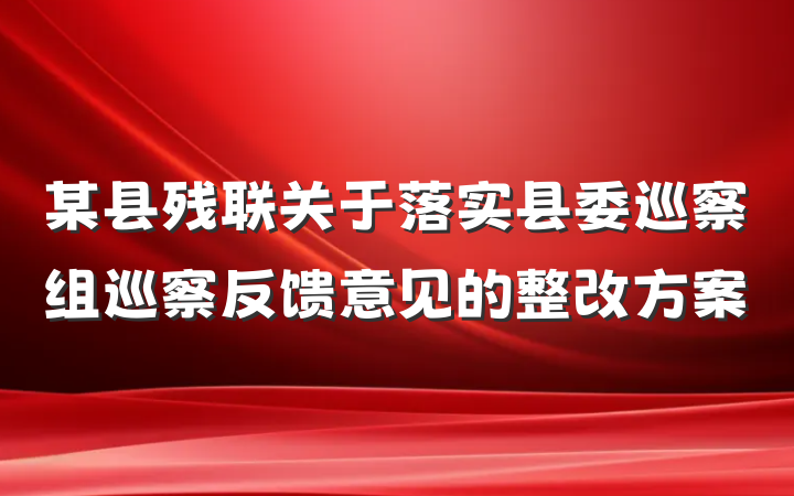 某县残联关于落实县委巡察组巡察反馈意见的整改方案