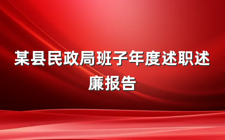 某县民政局班子年度述职述廉报告