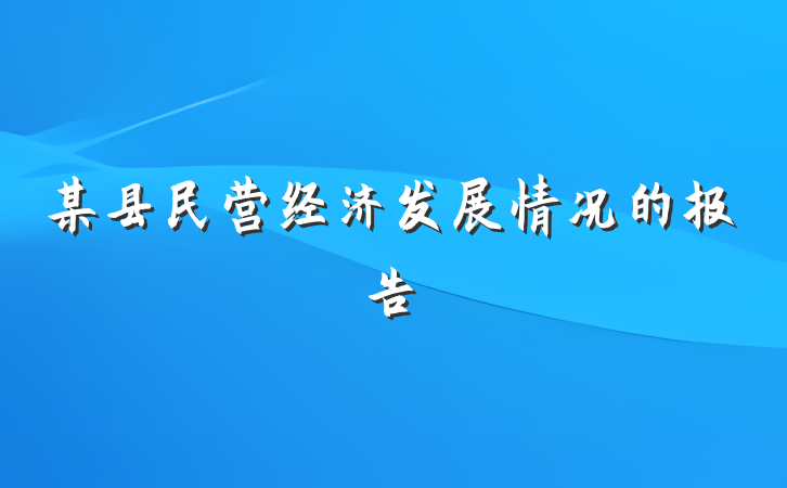 某县民营经济发展情况的报告