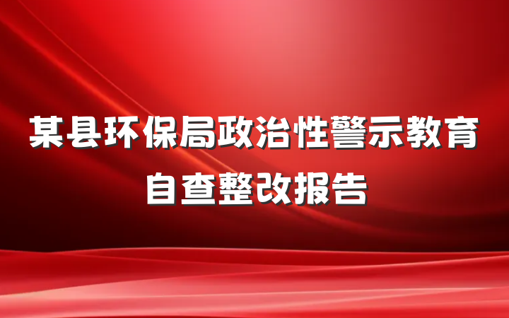 某县环保局政治性警示教育自查整改报告