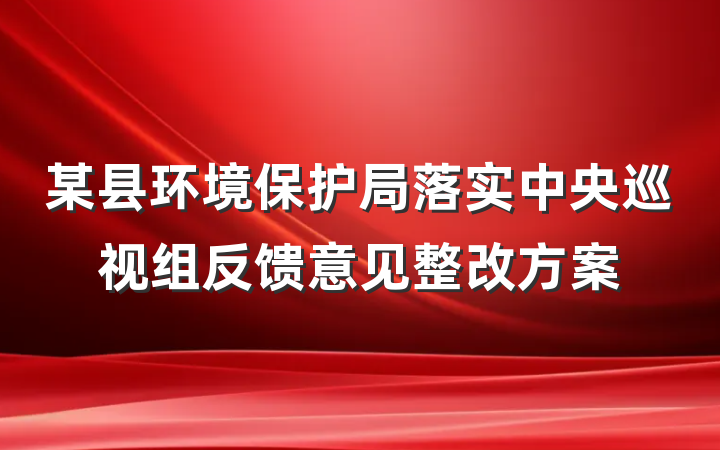 某县环境保护局落实中央巡视组反馈意见整改方案