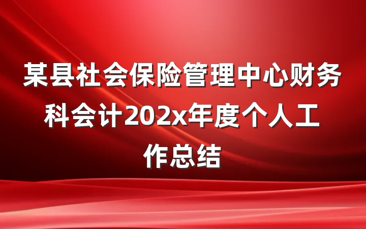 某县社会保险管理中心财务科会计202x年度个人工作总结