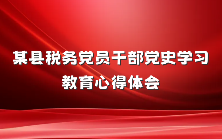 某县税务党员干部党史学习教育心得体会