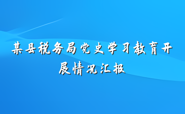 某县税务局党史学习教育开展情况汇报