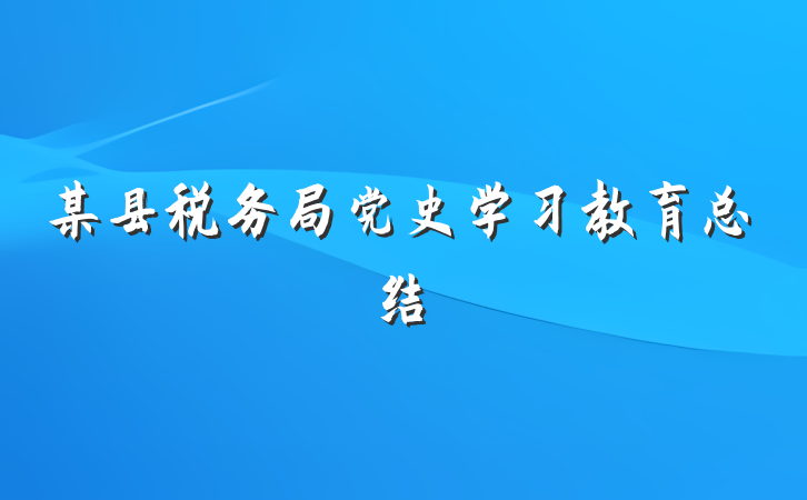某县税务局党史学习教育总结