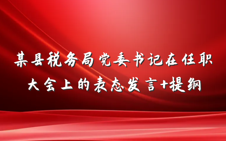 某县税务局党委书记在任职大会上的表态发言 提纲