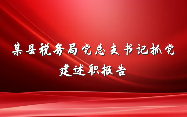 某县税务局党总支书记抓党建述职报告
