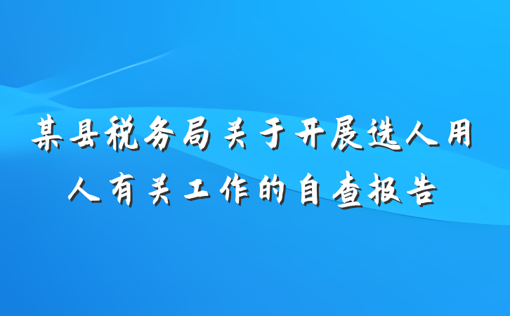某县税务局关于开展选人用人有关工作的自查报告