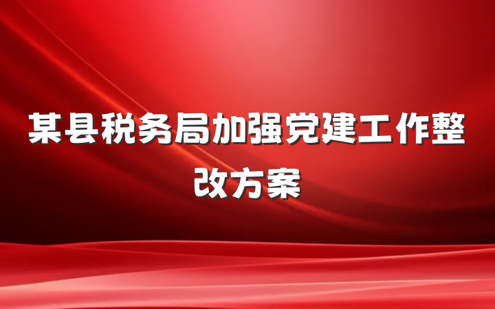 某县税务局加强党建工作整改方案